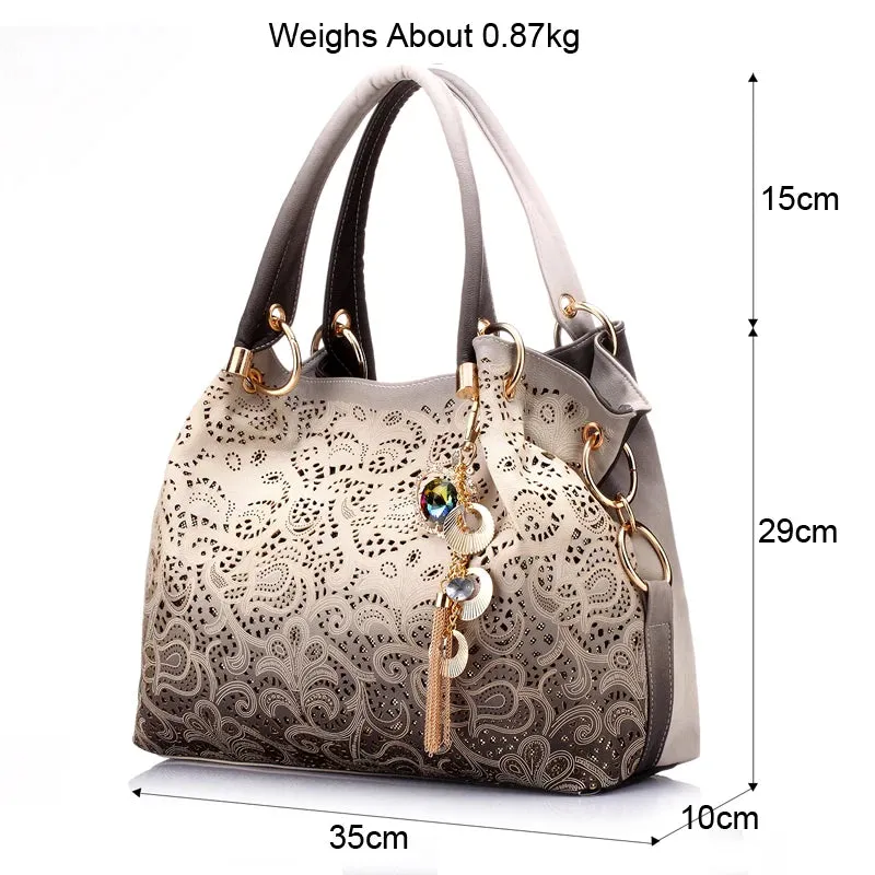 مجموعة اروين ARWEN & AJH GROUP hollow out ombre floral print women shoulder crossbody bags pu leather ladies totes hand bags handbags for women