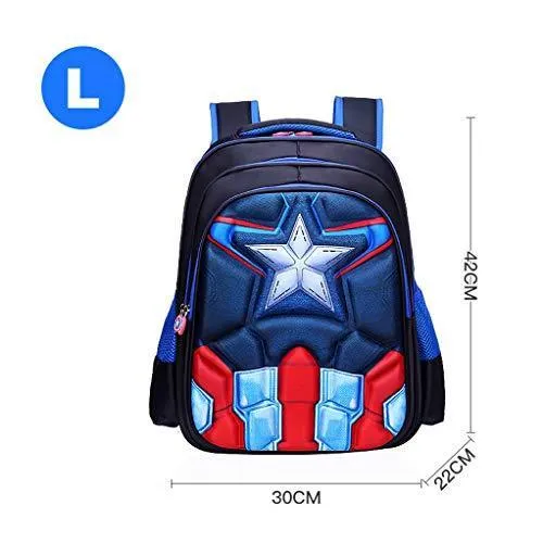 16.5 inch, 3D Captain America Children's Backpack