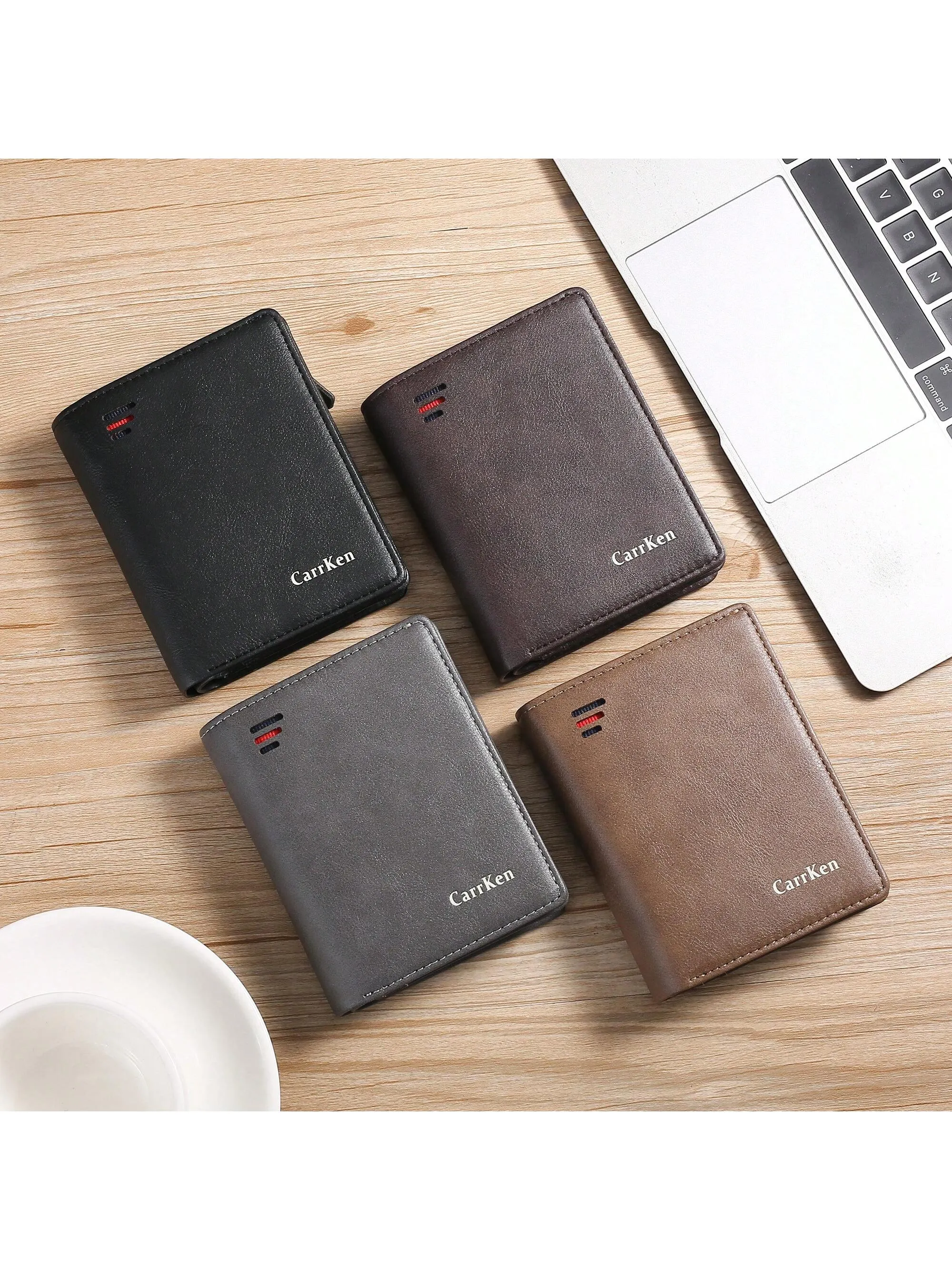 1pc New RFID Anti-Theft Men's Vintage Wallet, Multifunctional Large Capacity Triple-Fold Zipper Card Holder, Youth Student Fashionable Multi-Card Slot Coin Purse, Ideal Men's Gift For Christmas