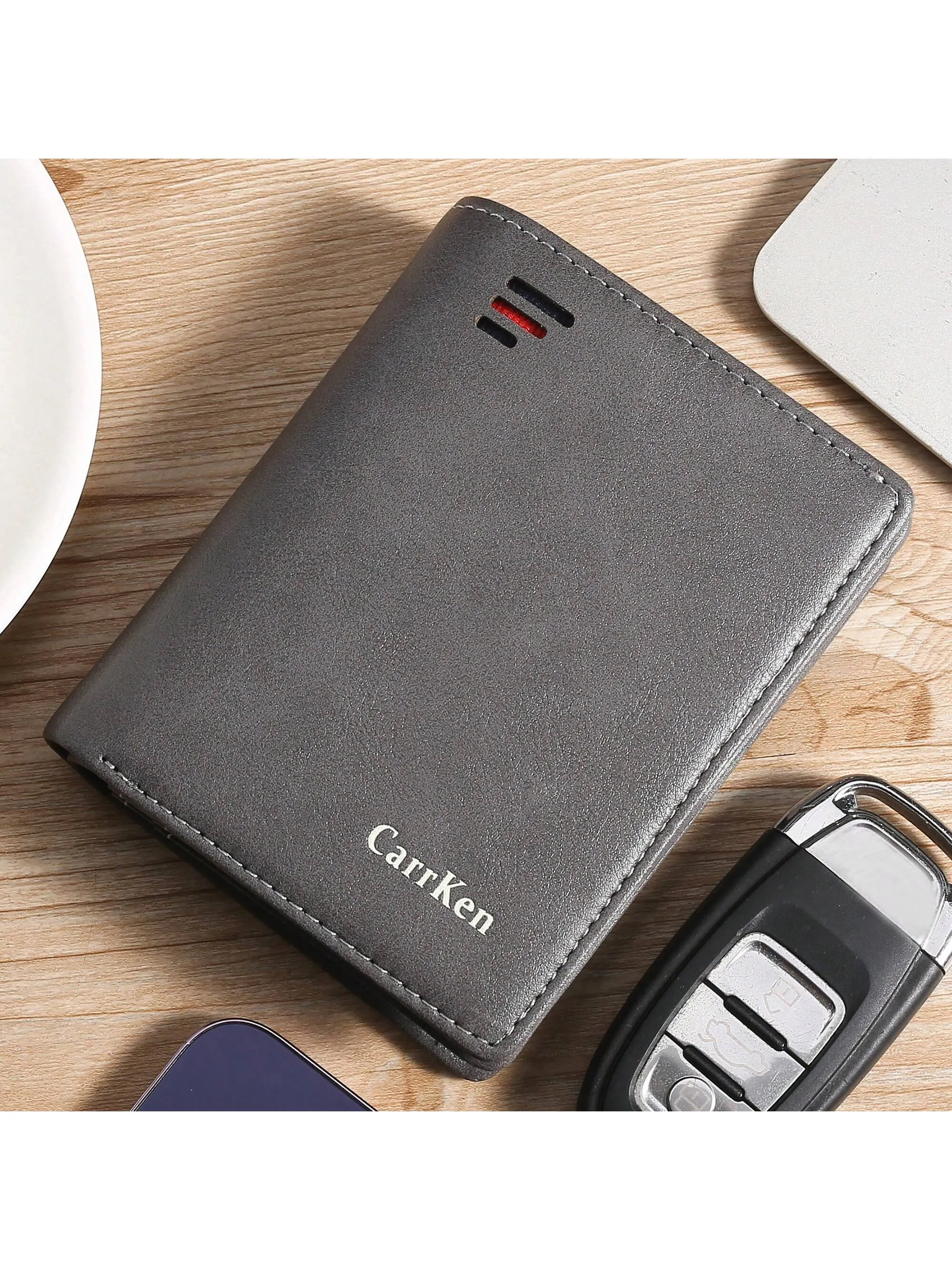 1pc New RFID Anti-Theft Men's Vintage Wallet, Multifunctional Large Capacity Triple-Fold Zipper Card Holder, Youth Student Fashionable Multi-Card Slot Coin Purse, Ideal Men's Gift For Christmas