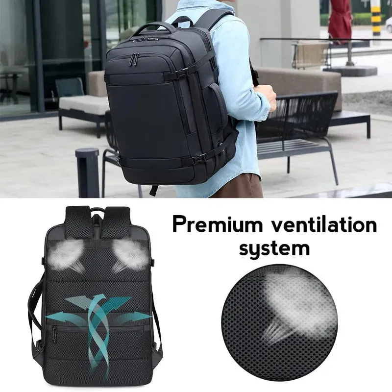 40L Expandable USB Charging Travel Backpack Men Large Capacity Business Water Resistant Durable 17-inch Computer Backpack New