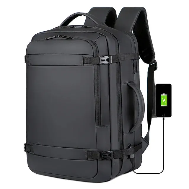 40L Expandable USB Charging Travel Backpack Men Large Capacity Business Water Resistant Durable 17-inch Computer Backpack New