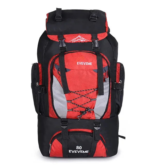 80L Large Hiking Mountaineering Backpack Climbing Hiking Backpack Camping Backpack Sport Outdoor Rucksack Bag