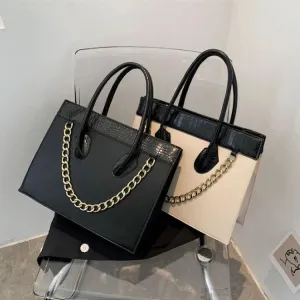 ARWEN & AJH GROUP  New Design Women Fashion Handbags Croccodle Hand Bag Chains Large Capacity Structured Bags PU Leather Handbag For Ladies