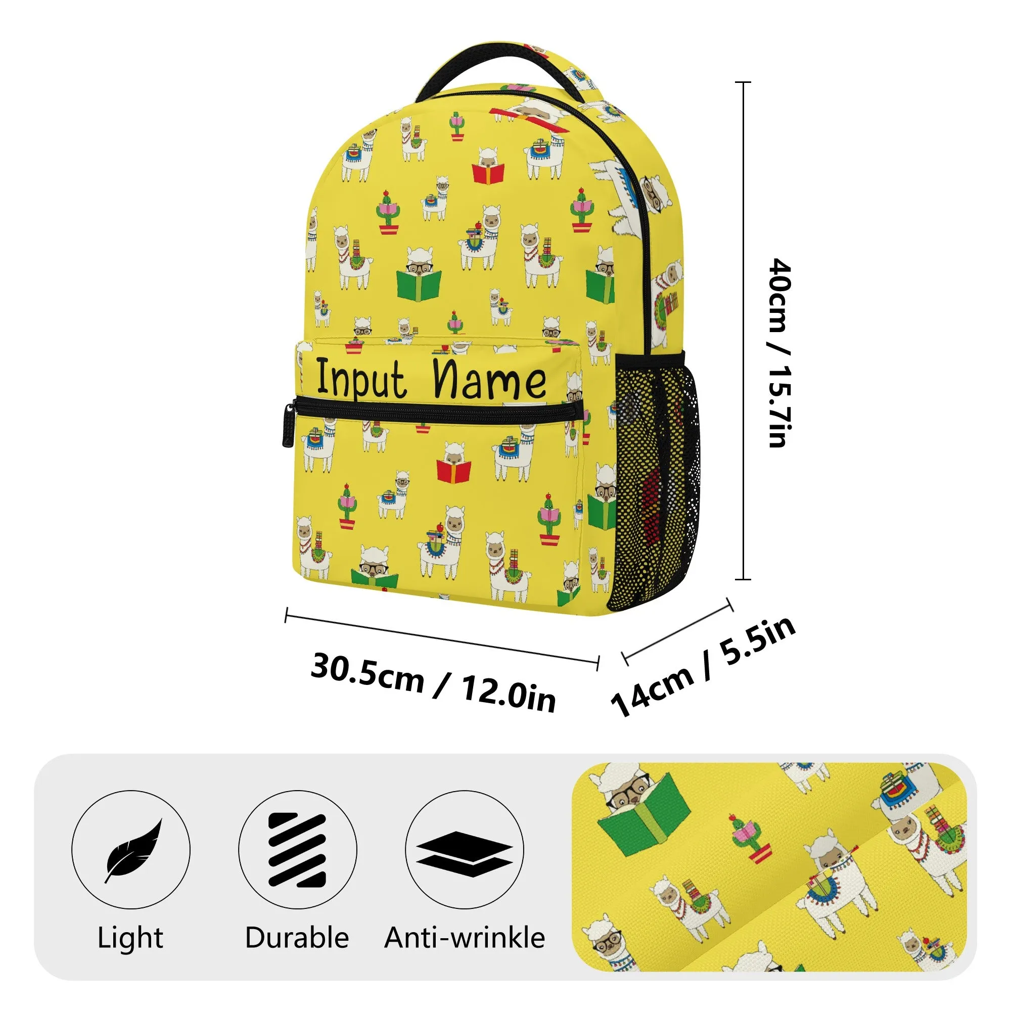 Back to School Essentials: Stylish & Practical Bags & Backpacks for Kids and Teens. Personalized Whimsical Alpaca pattern is both Cute & Fun