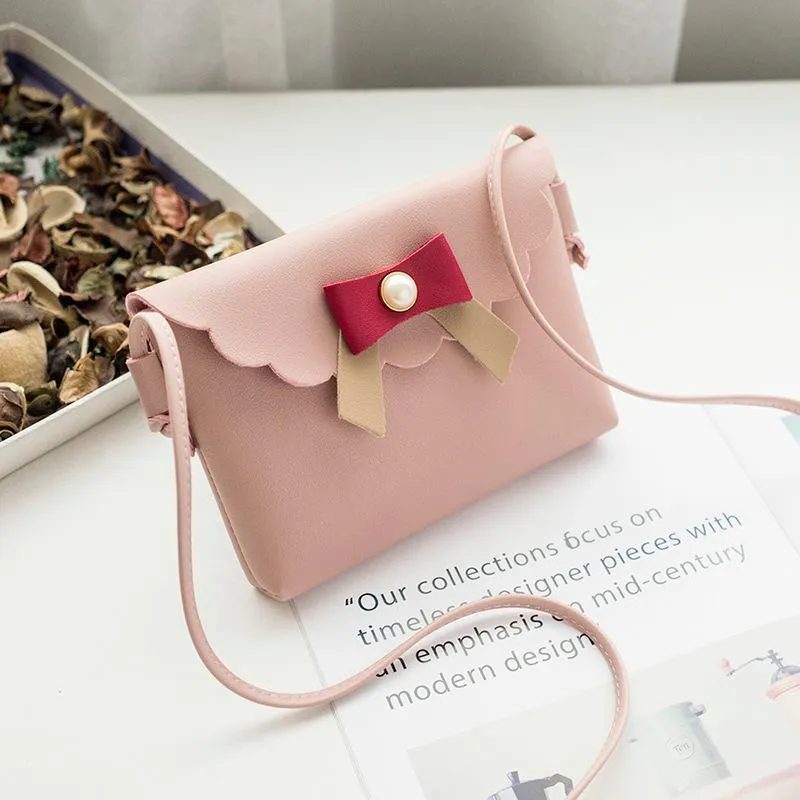 Bags 2024 Japanese and Korean new women's bags pearl bow casual small square bag hand-held shoulder crossbody mobile phone bag