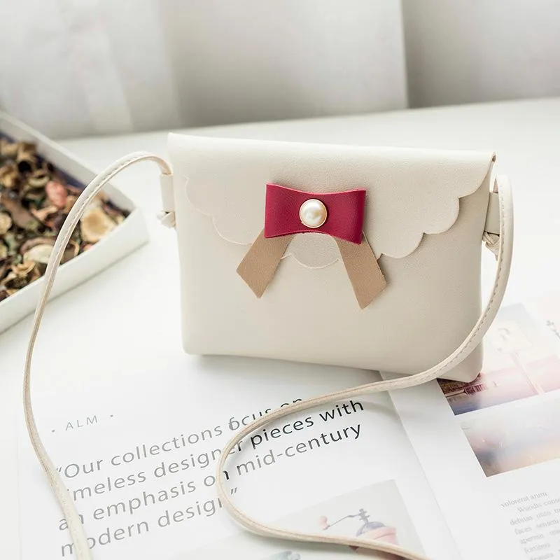 Bags 2024 Japanese and Korean new women's bags pearl bow casual small square bag hand-held shoulder crossbody mobile phone bag