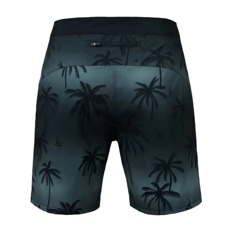 Barrel Men Sunset Palm Tree Board Shorts-BLACK