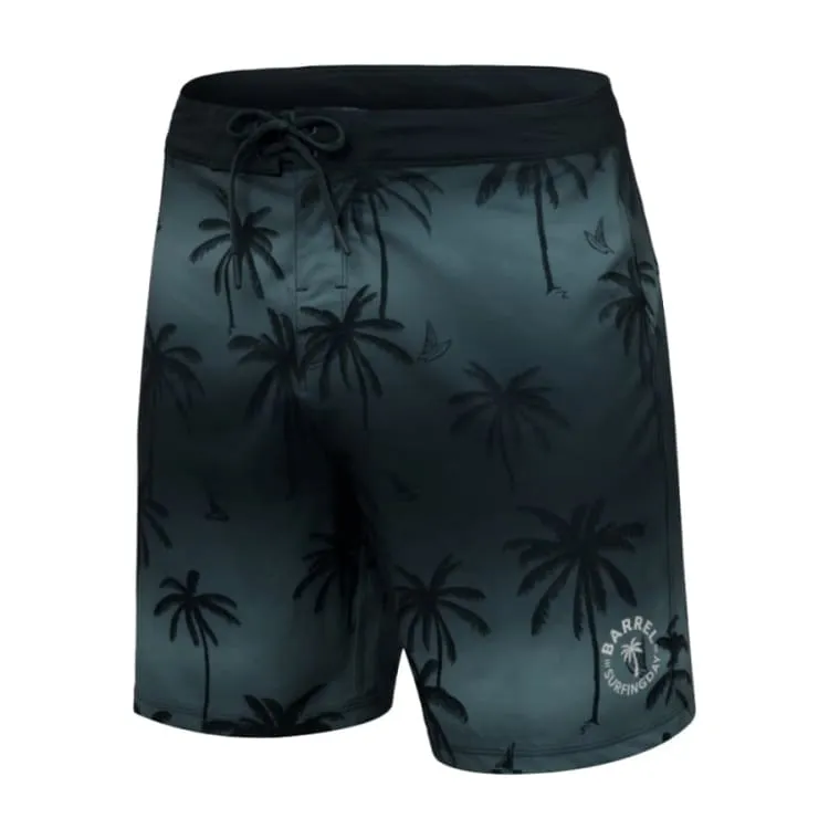 Barrel Men Sunset Palm Tree Board Shorts-BLACK