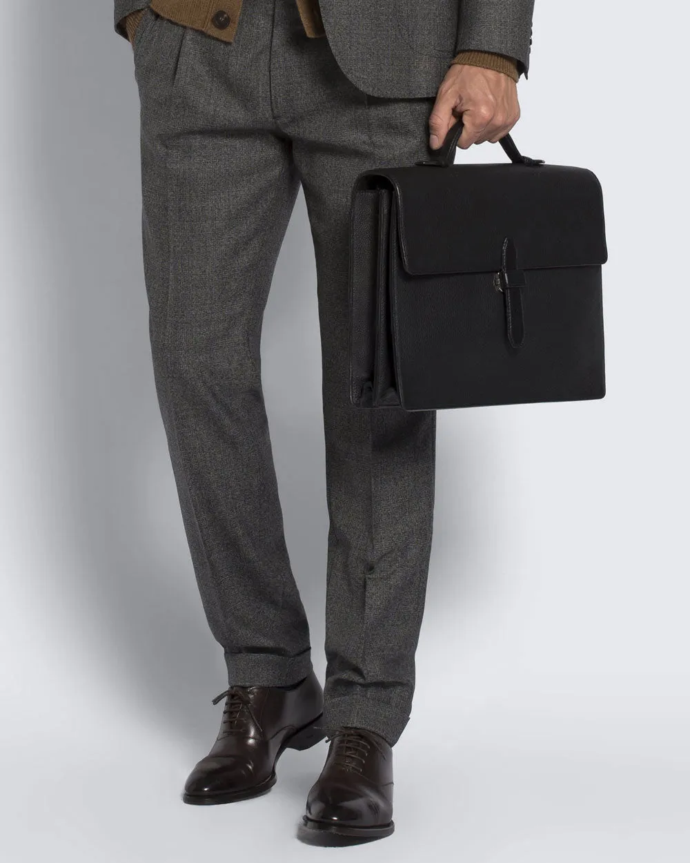 Black Grained Leather Briefcase