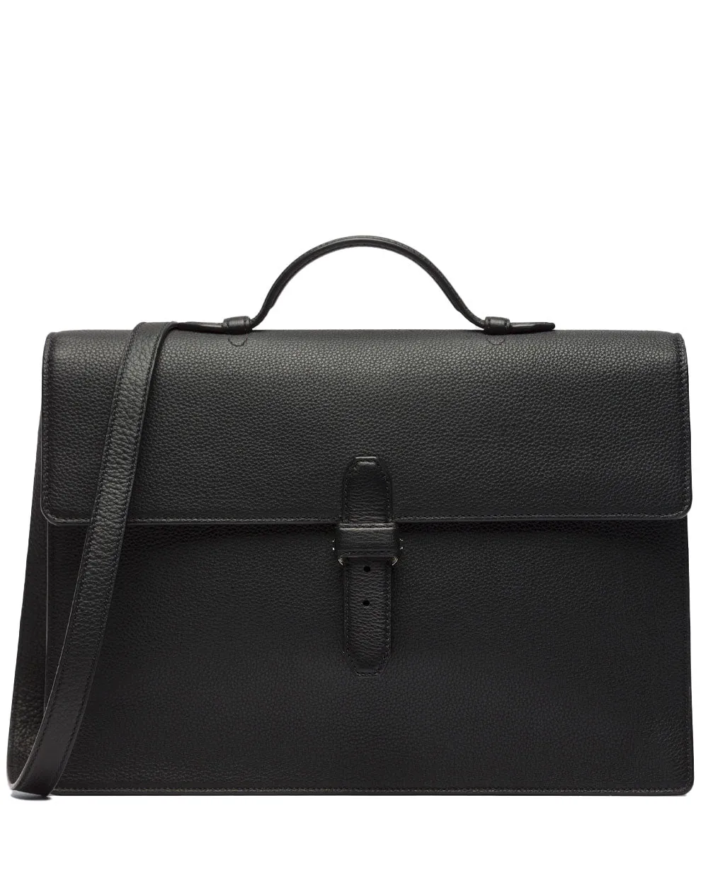 Black Grained Leather Briefcase