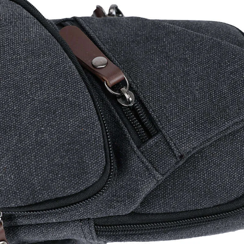 Canvas Crossbody Sling Bag | USB Charging Chest Bag