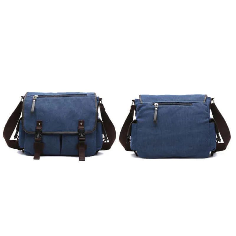 Canvas Messenger Bag | Fits 14 Inch Laptop Satchel