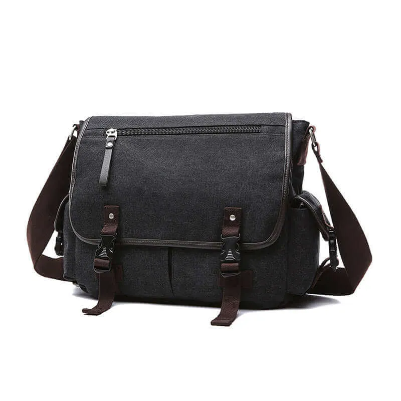 Canvas Messenger Bag | Fits 14 Inch Laptop Satchel