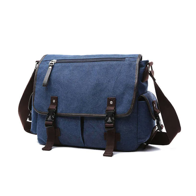 Canvas Messenger Bag | Fits 14 Inch Laptop Satchel