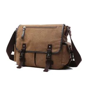 Canvas Messenger Bag | Fits 14 Inch Laptop Satchel