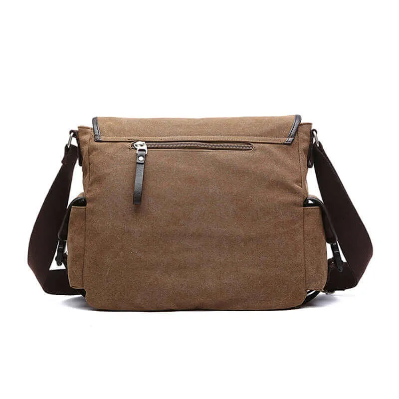 Canvas Messenger Bag | Fits 14 Inch Laptop Satchel