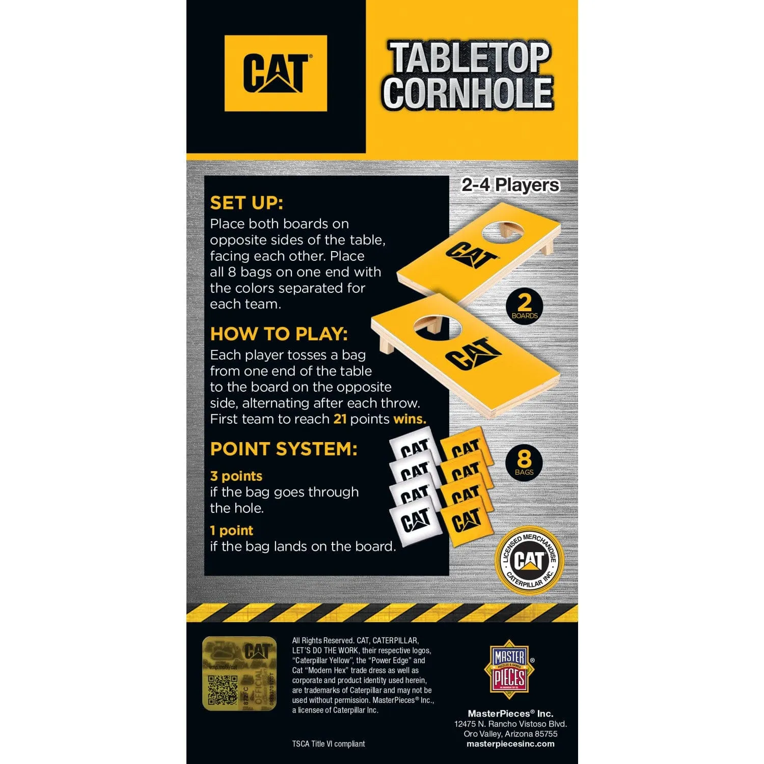 Caterpillar CAT Tabletop Cornhole Game