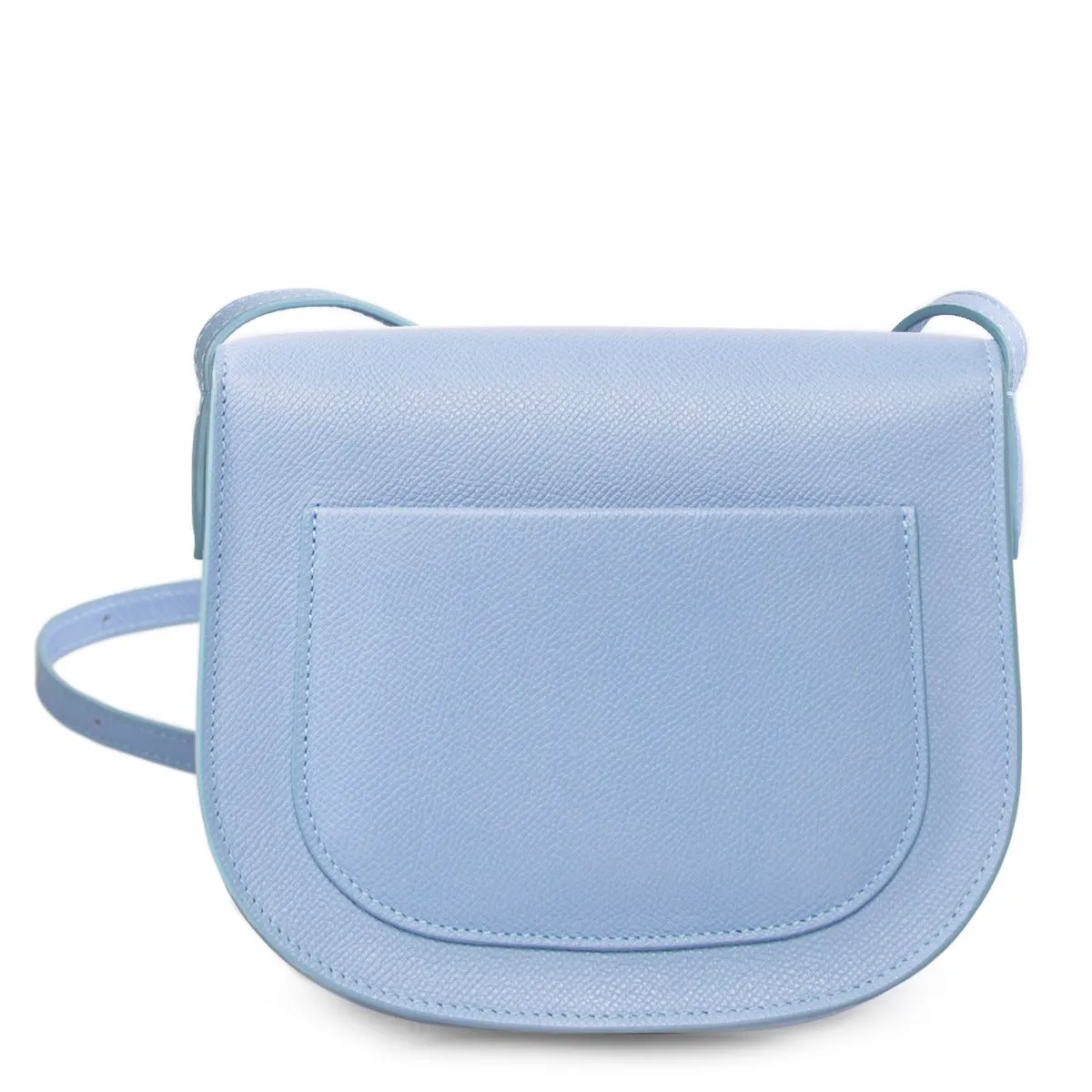 Celine Small Trotteur Pool Blue Grained Calfskin Leather Crossbody Bag