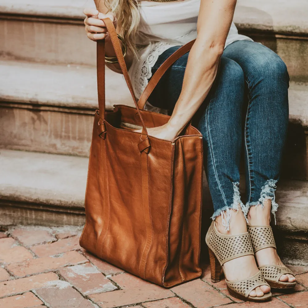 Chelsea Leather Tote Bag | Honey Brown