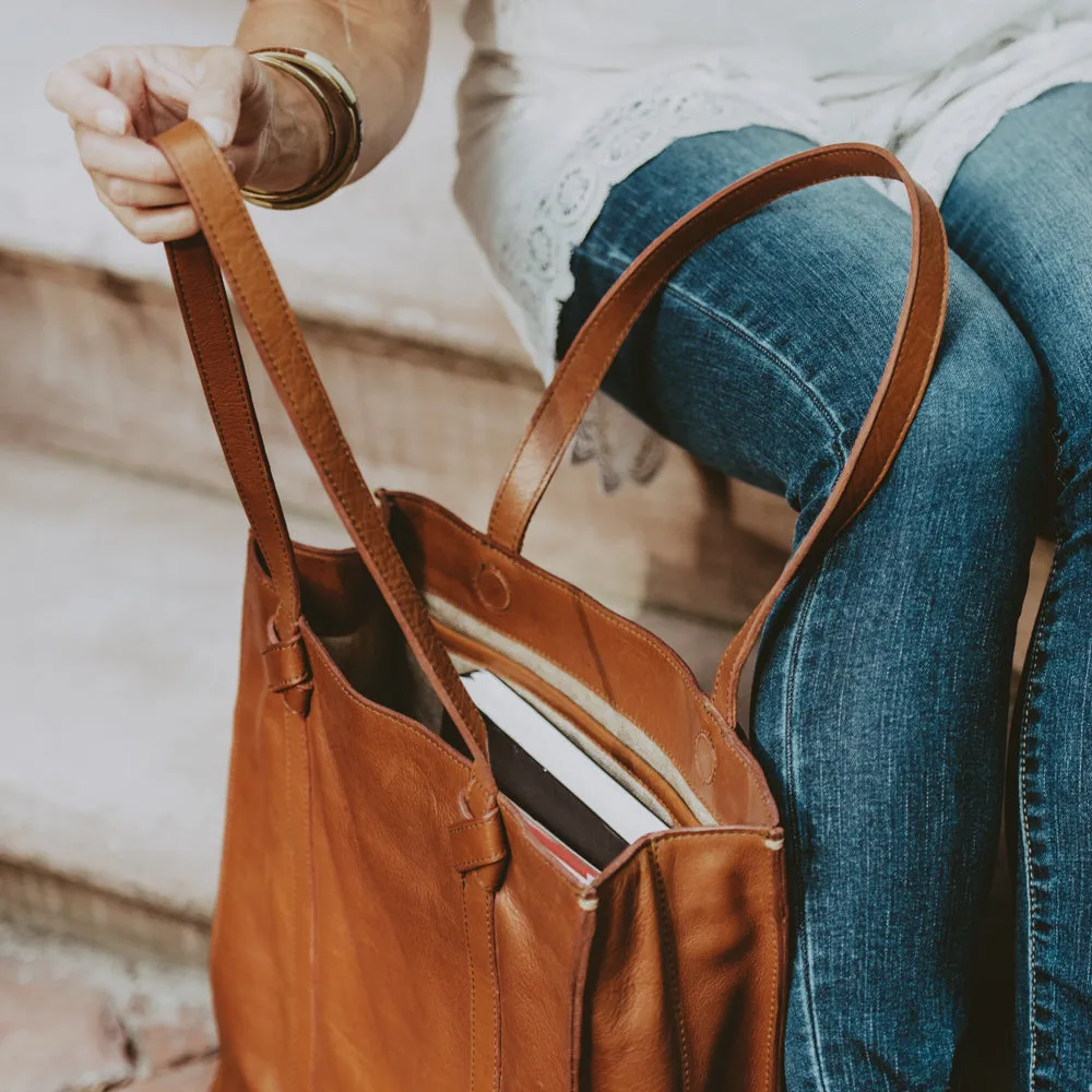 Chelsea Leather Tote Bag | Honey Brown