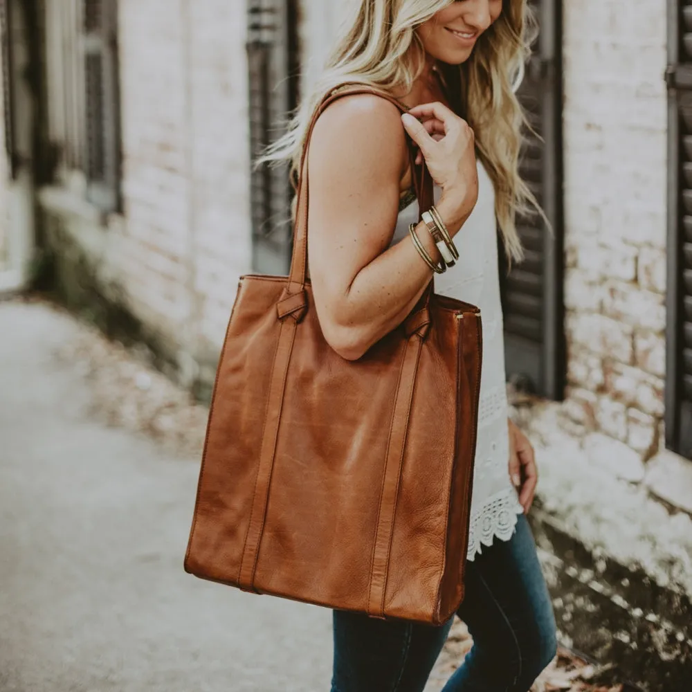 Chelsea Leather Tote Bag | Honey Brown