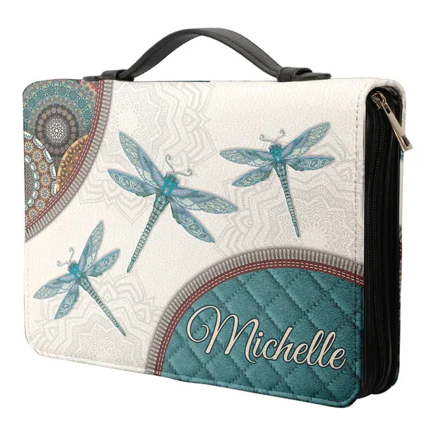 Christianart Bible Cover - Elegant Dragonfly Bible Cover with Inspirational Verse - CABBBCV24060324.