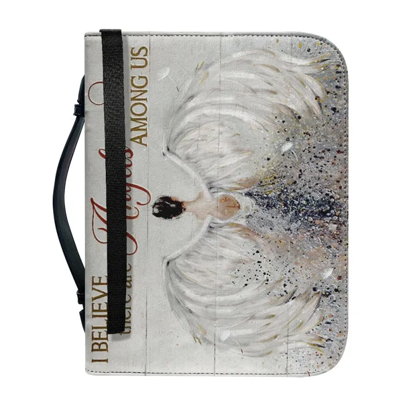 Christianart Bible Cover - I Believe There Are Angels Among Us - Bible Cover For Women - CABBBCV01060324.