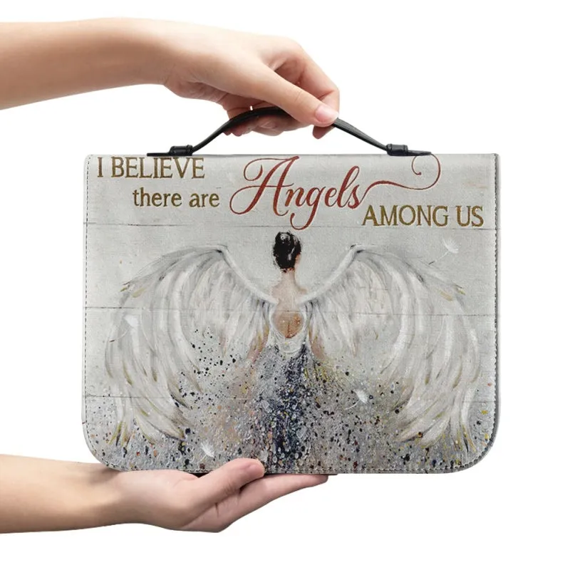 Christianart Bible Cover - I Believe There Are Angels Among Us - Bible Cover For Women - CABBBCV01060324.