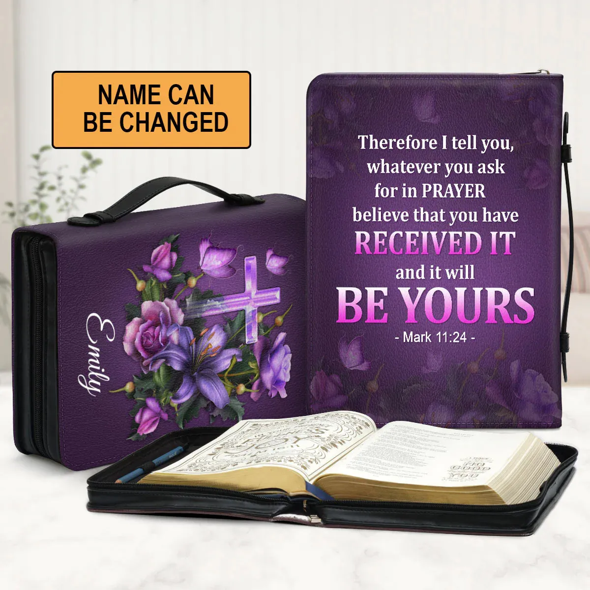 Christianart Bible Cover - It Will Be Yours Mark 11 24 - Personalized Gifts for Pastor - Gifts For Women - CABBBCV10060324.