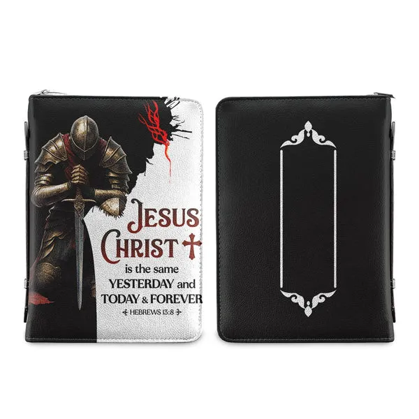 Christianart Bible Cover - Jesus Christ Is The Same Yesterday And Today And Forever Hebrews 13:8 - Personalized Bible Cover - Bible Cover For Men - CABBBCV18070324.