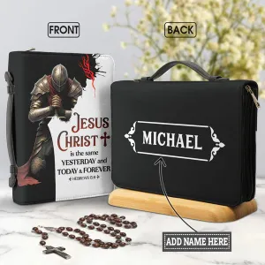 Christianart Bible Cover - Jesus Christ Is The Same Yesterday And Today And Forever Hebrews 13:8 - Personalized Bible Cover - Bible Cover For Men - CABBBCV18070324.