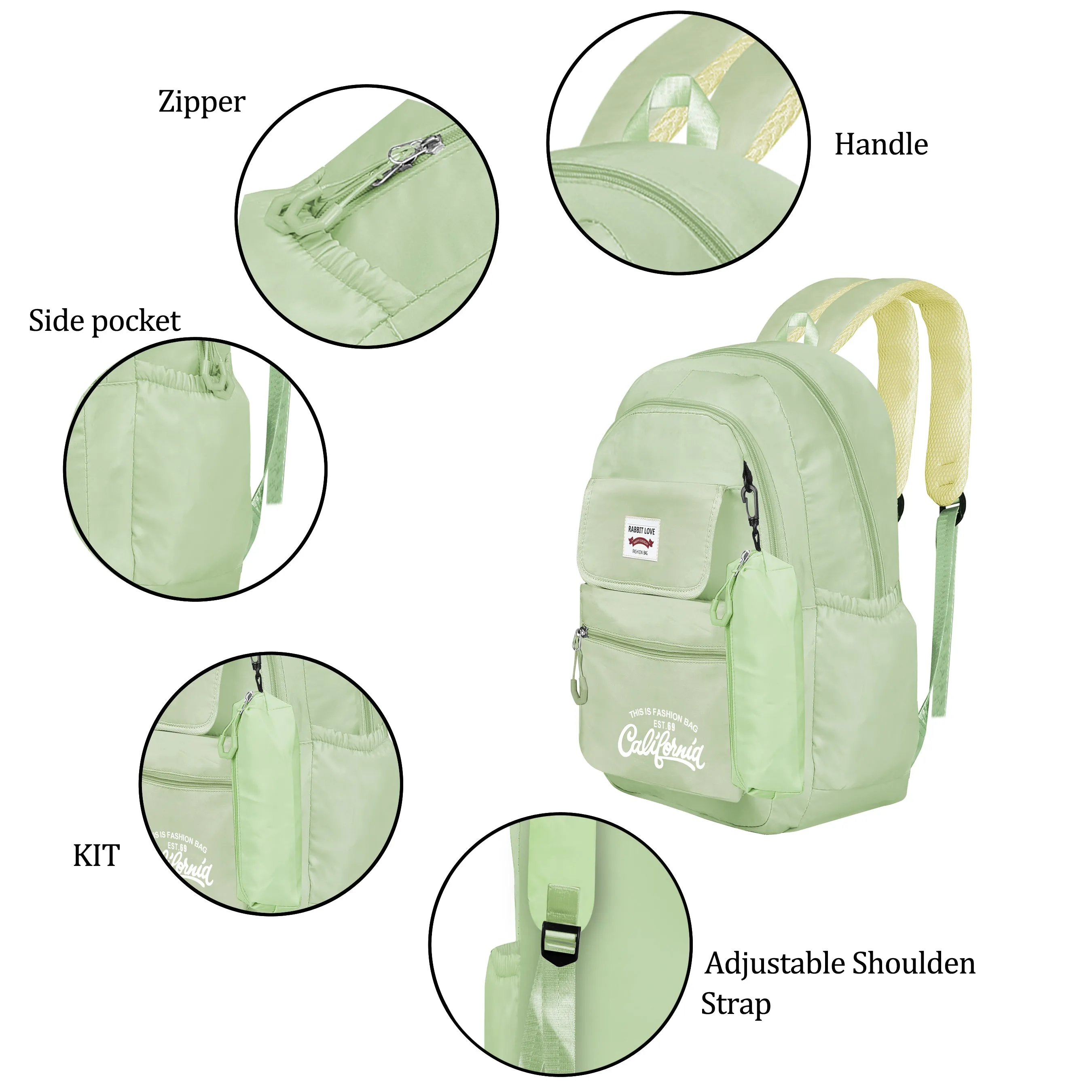 clouds love School Backpacks for Teen Girls - Laptop Backpacks 15.6 Inch College Cute Bookbag Anti Theft Women Casual Daypack (Green)