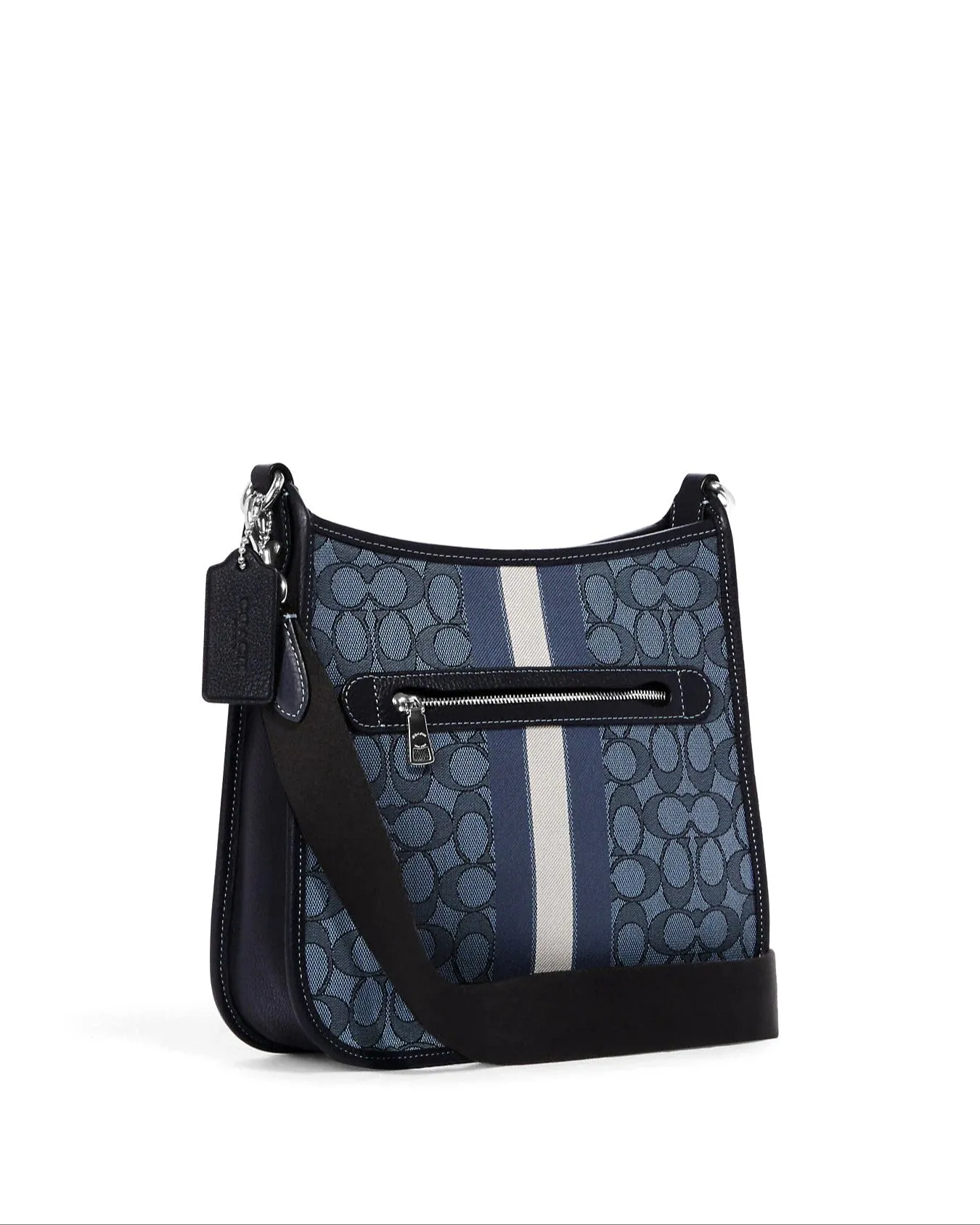 Coach Women's Denim & Midnight Navy Multi Dempsey File Bag In Signature Jacquard With Stripe And Coach Patch