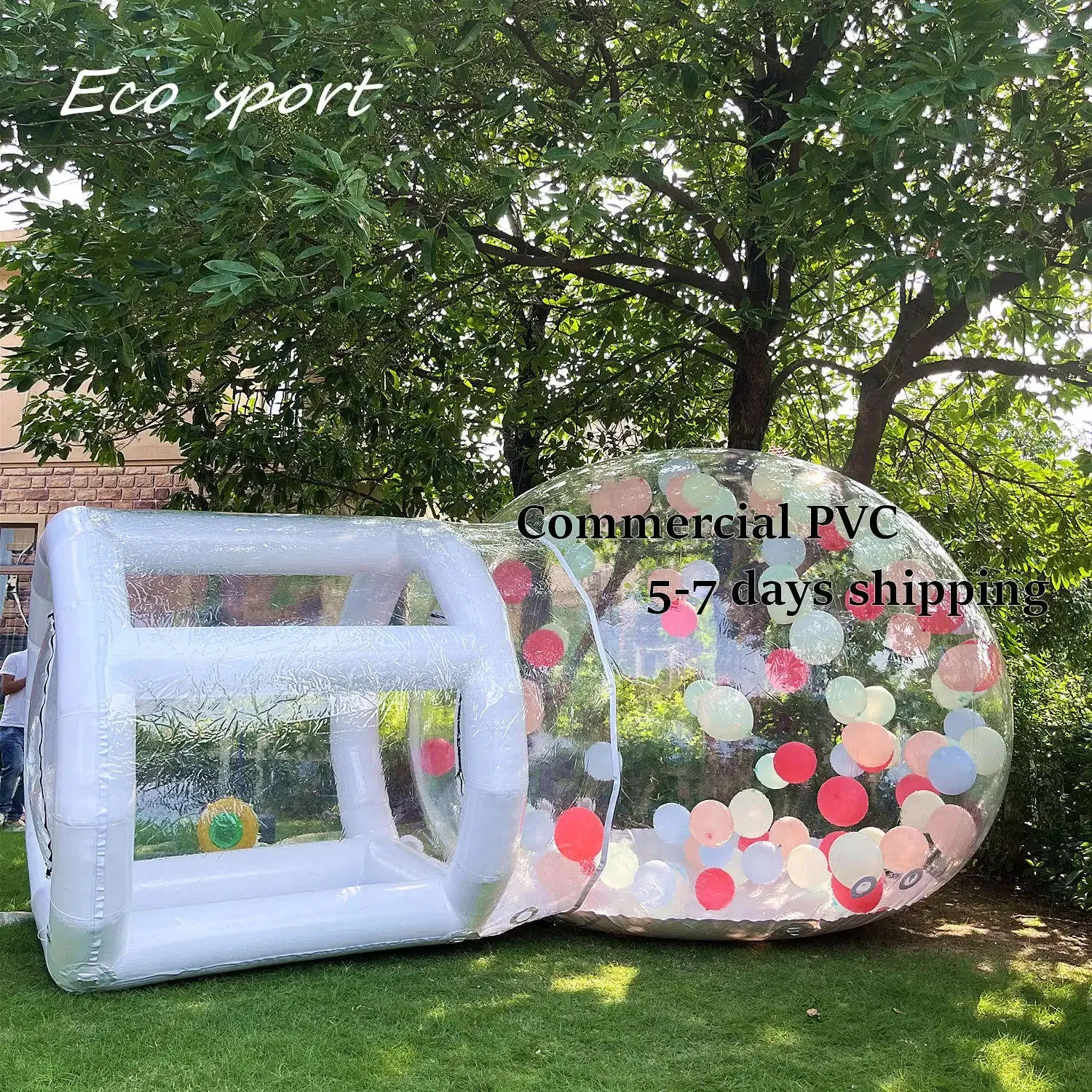 Commercial Grade PVC/Oxford Inflatable Bubble House White Bounce House with Slide for Party/Event/Wedding for sale