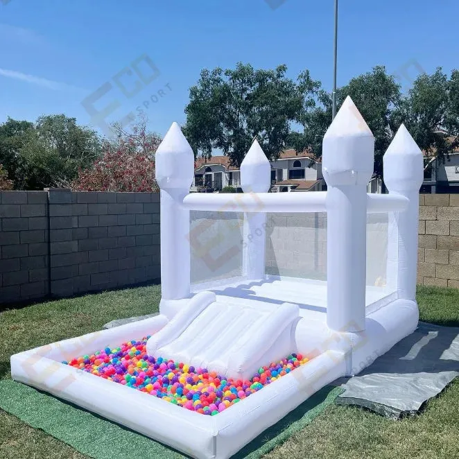 Commercial Grade PVC/Oxford Inflatable Bubble House White Bounce House with Slide for Party/Event/Wedding for sale