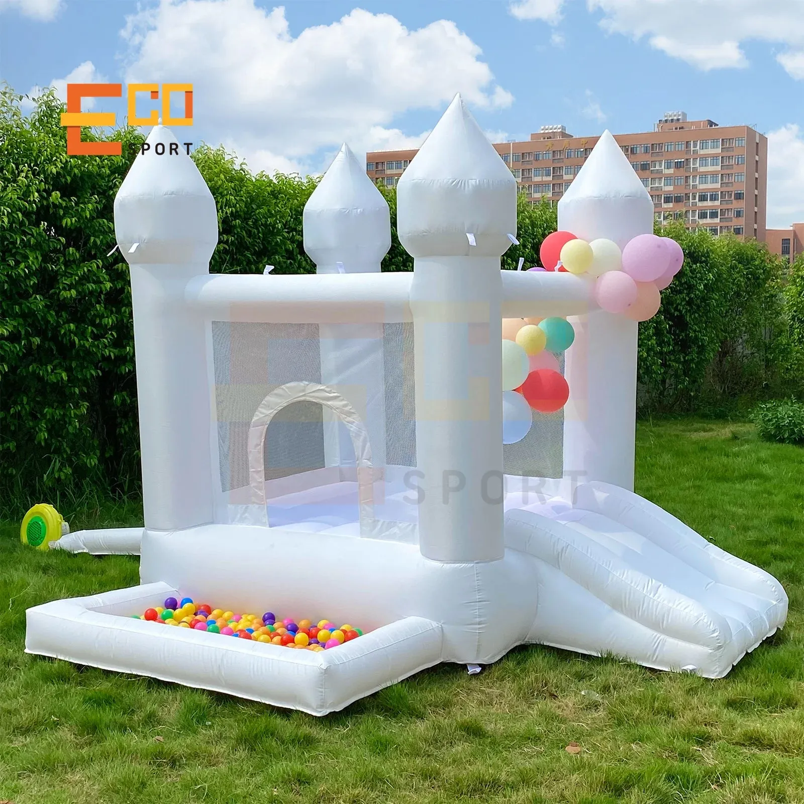 Commercial Grade PVC/Oxford Inflatable Bubble House White Bounce House with Slide for Party/Event/Wedding for sale