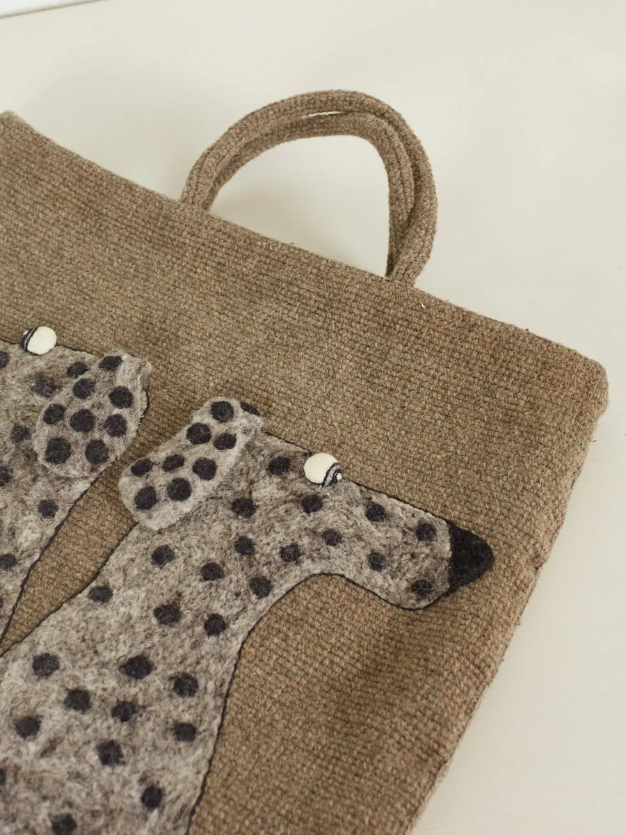 Crochet Wool Dalmatian Dog Tote