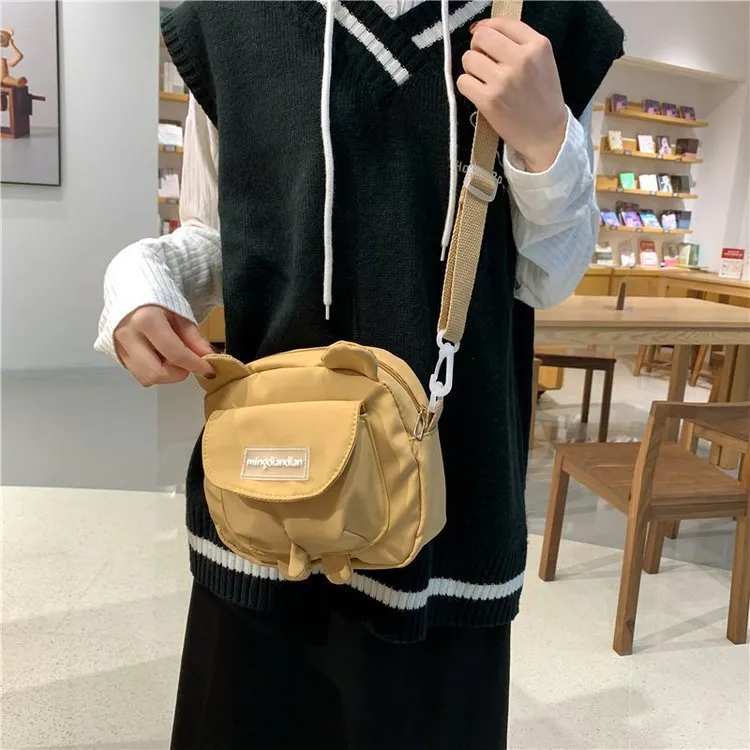 deanwangkt  Japanese Cute Bear Ears Shaped Bag Women Small Crossbody Bags Nylon Bag Student Shoulder Bag New Flap Bolsa Feminina Bag Women