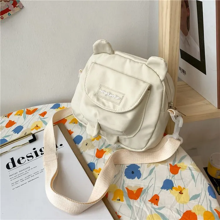 deanwangkt  Japanese Cute Bear Ears Shaped Bag Women Small Crossbody Bags Nylon Bag Student Shoulder Bag New Flap Bolsa Feminina Bag Women