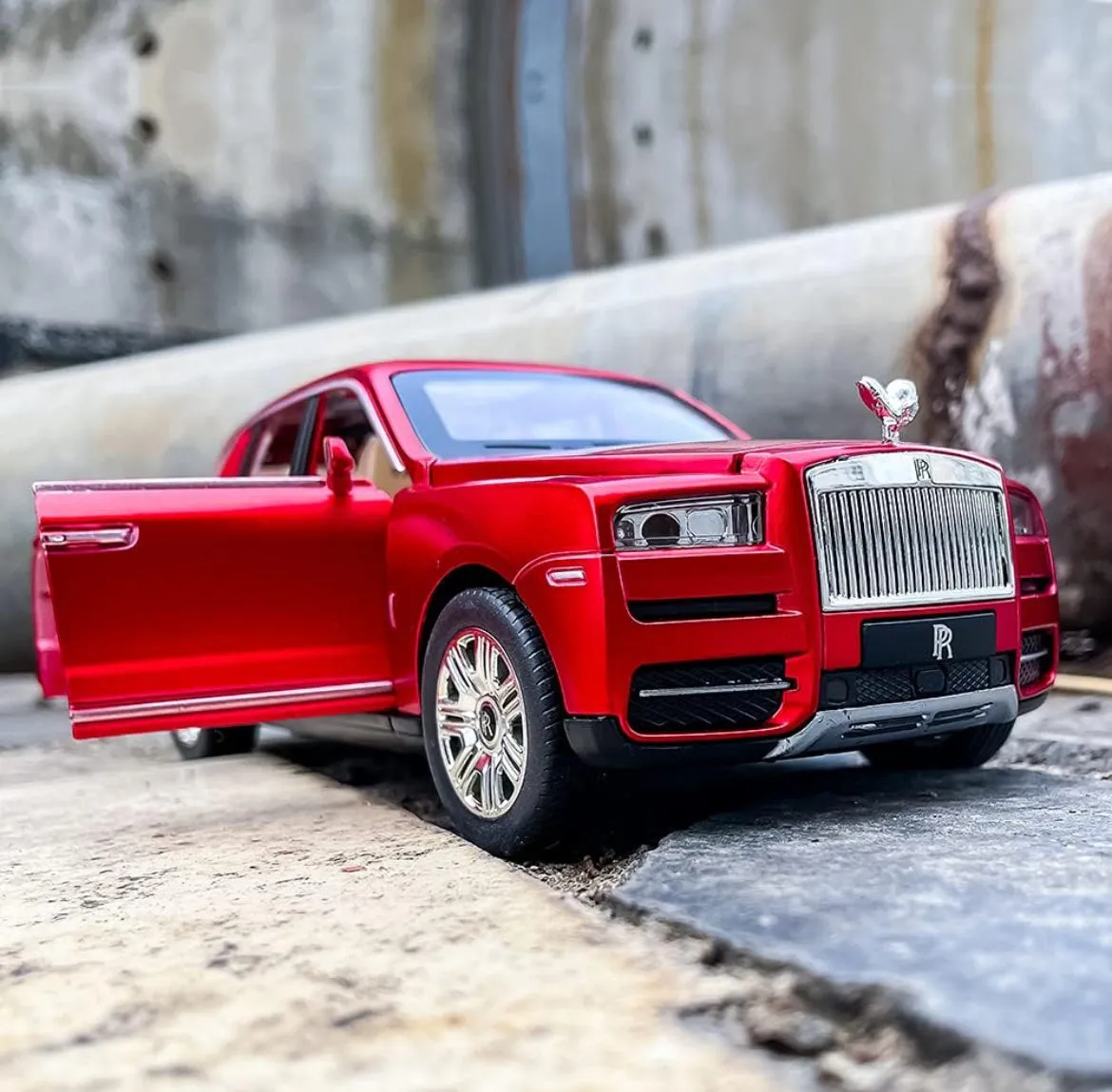 Diecast Rolls Royce cullinan red with smoke (scale 1: 24) playmaster video - all doors open and smoke water spray