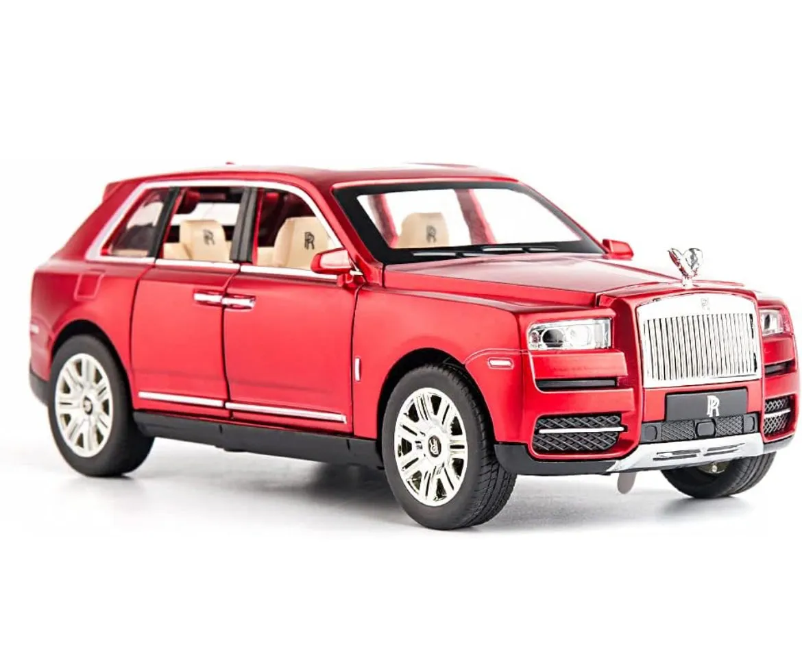 Diecast Rolls Royce cullinan red with smoke (scale 1: 24) playmaster video - all doors open and smoke water spray