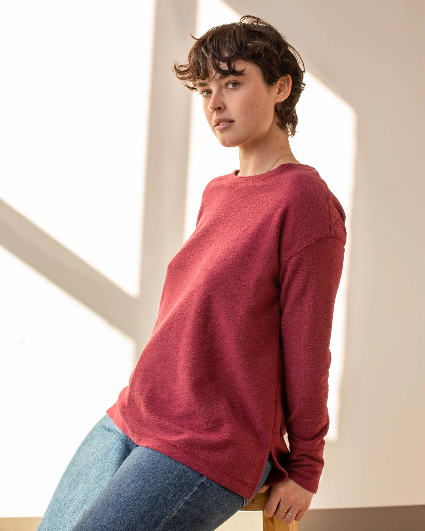 EcoKnit™ Textured Long-Sleeve Tee