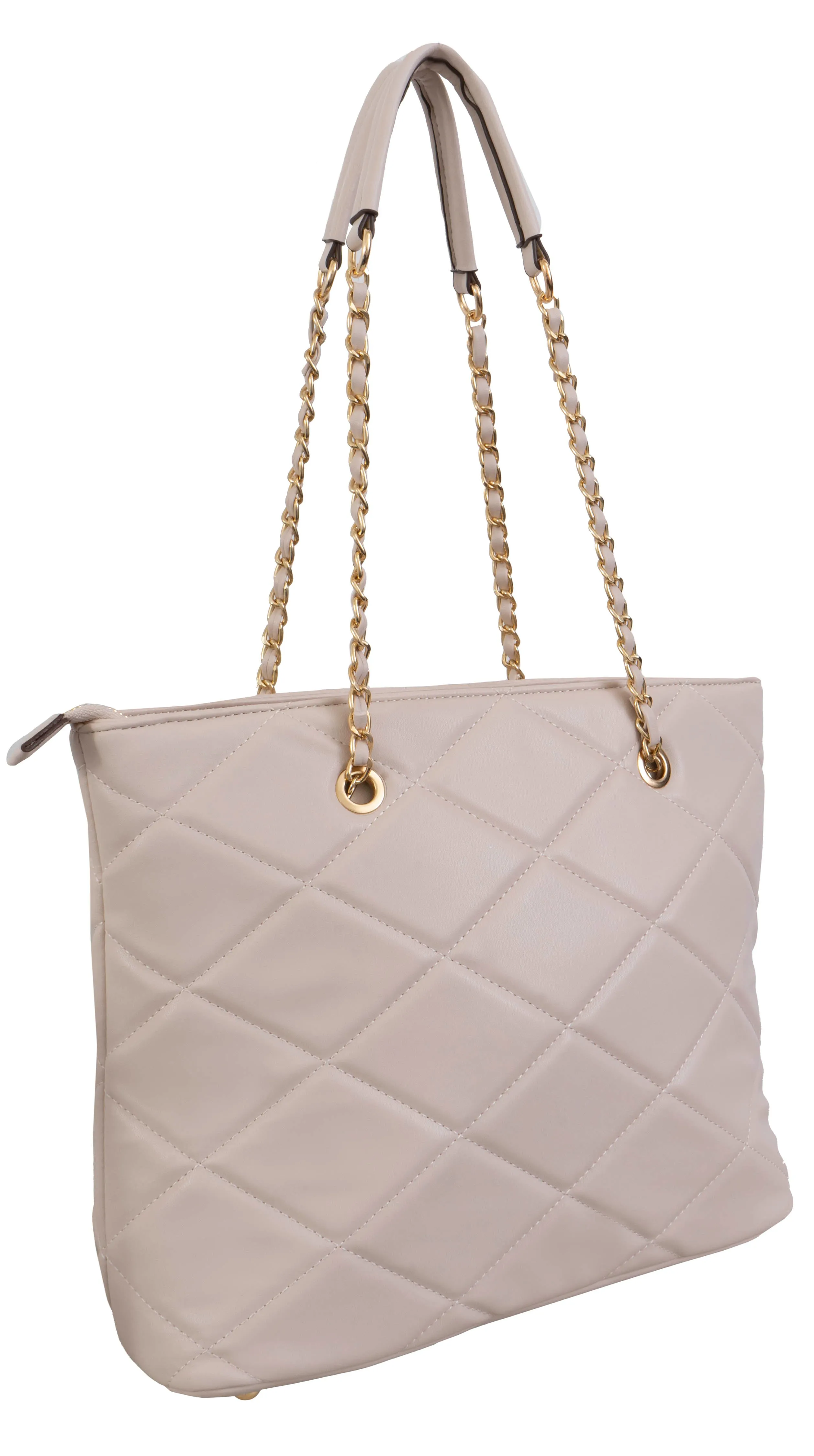 Ellen Tracy Smooth Diamond Quilted Tote ETH2179-019-IV