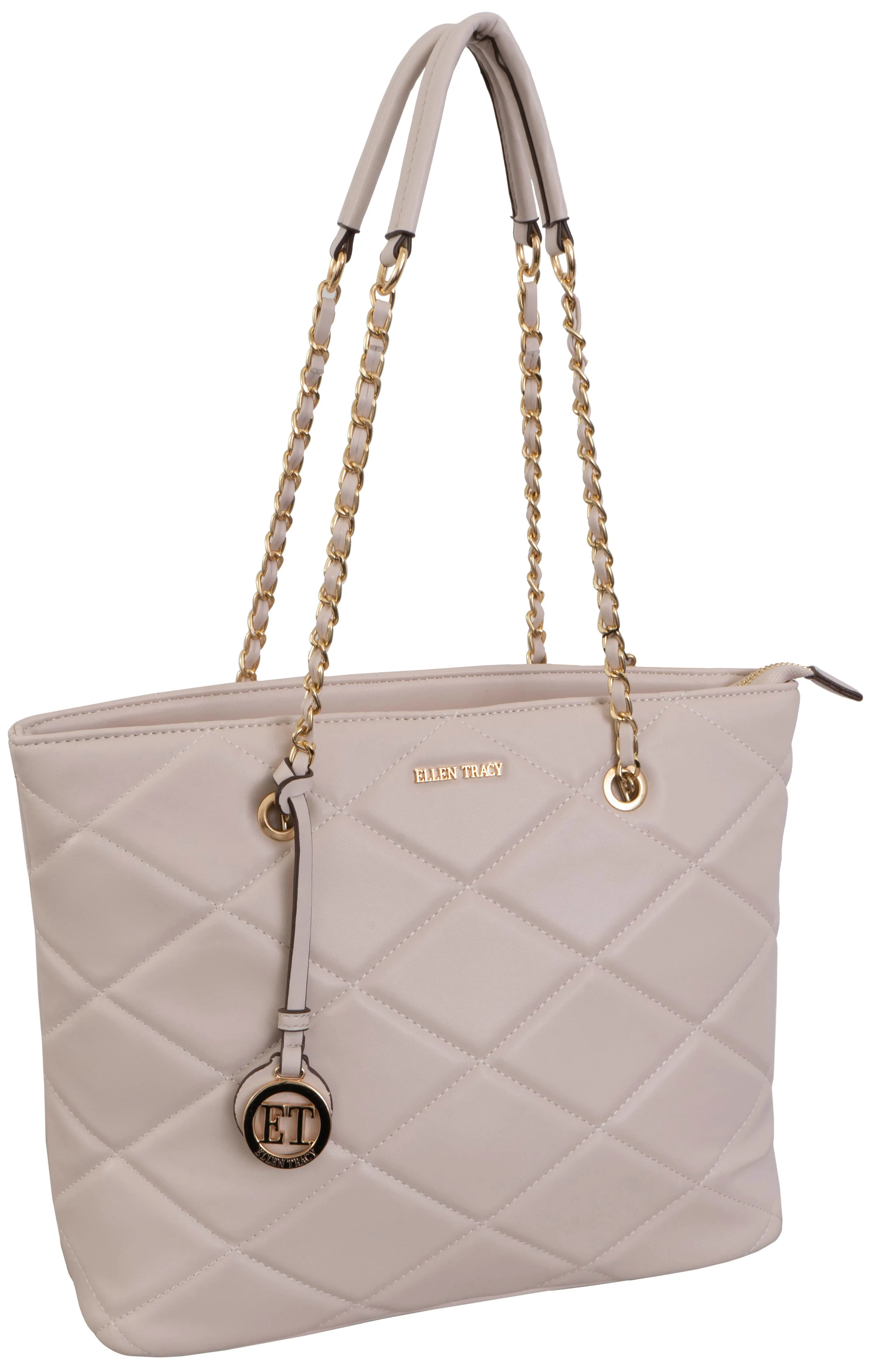 Ellen Tracy Smooth Diamond Quilted Tote ETH2179-019-IV