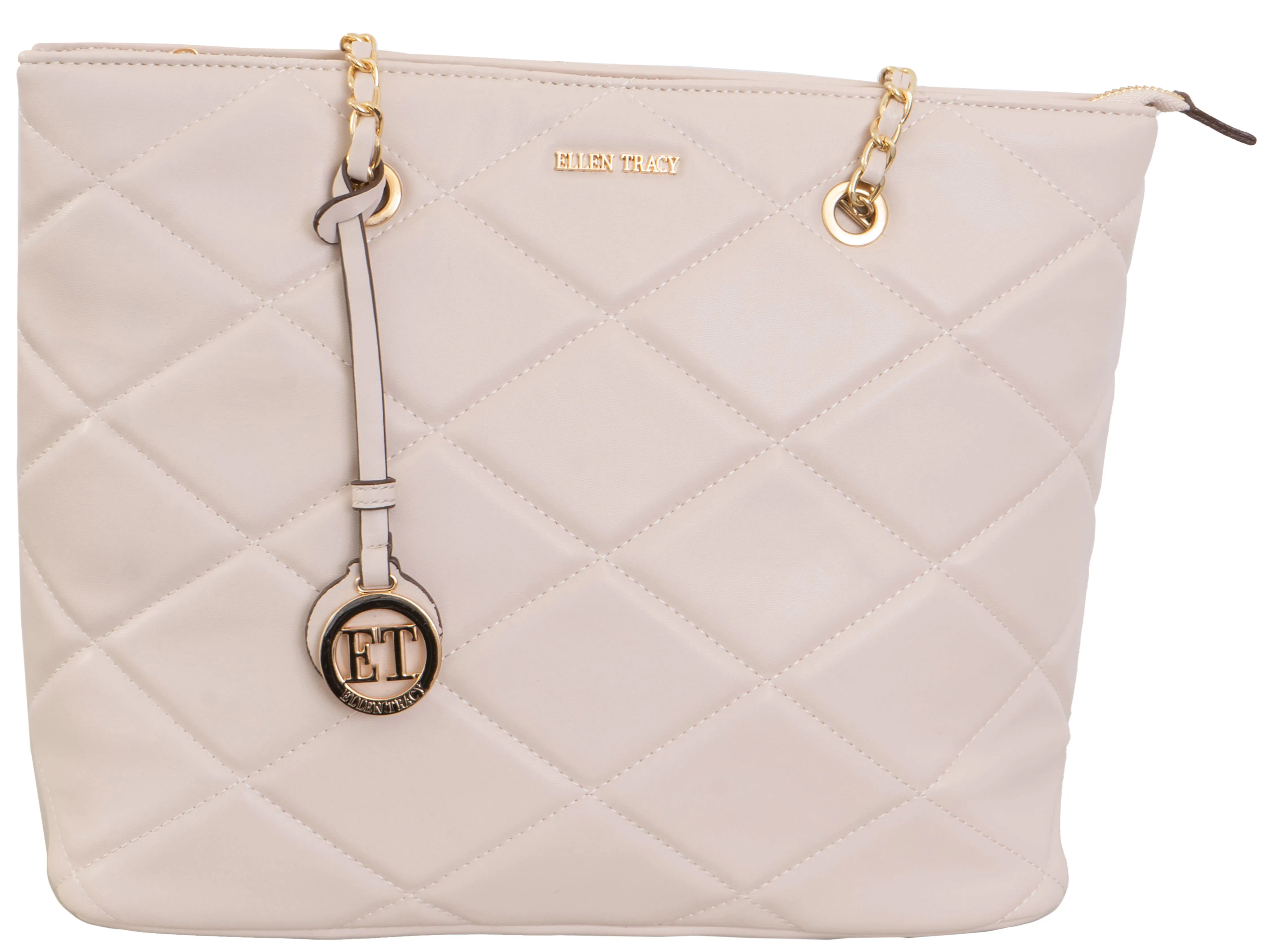 Ellen Tracy Smooth Diamond Quilted Tote ETH2179-019-IV