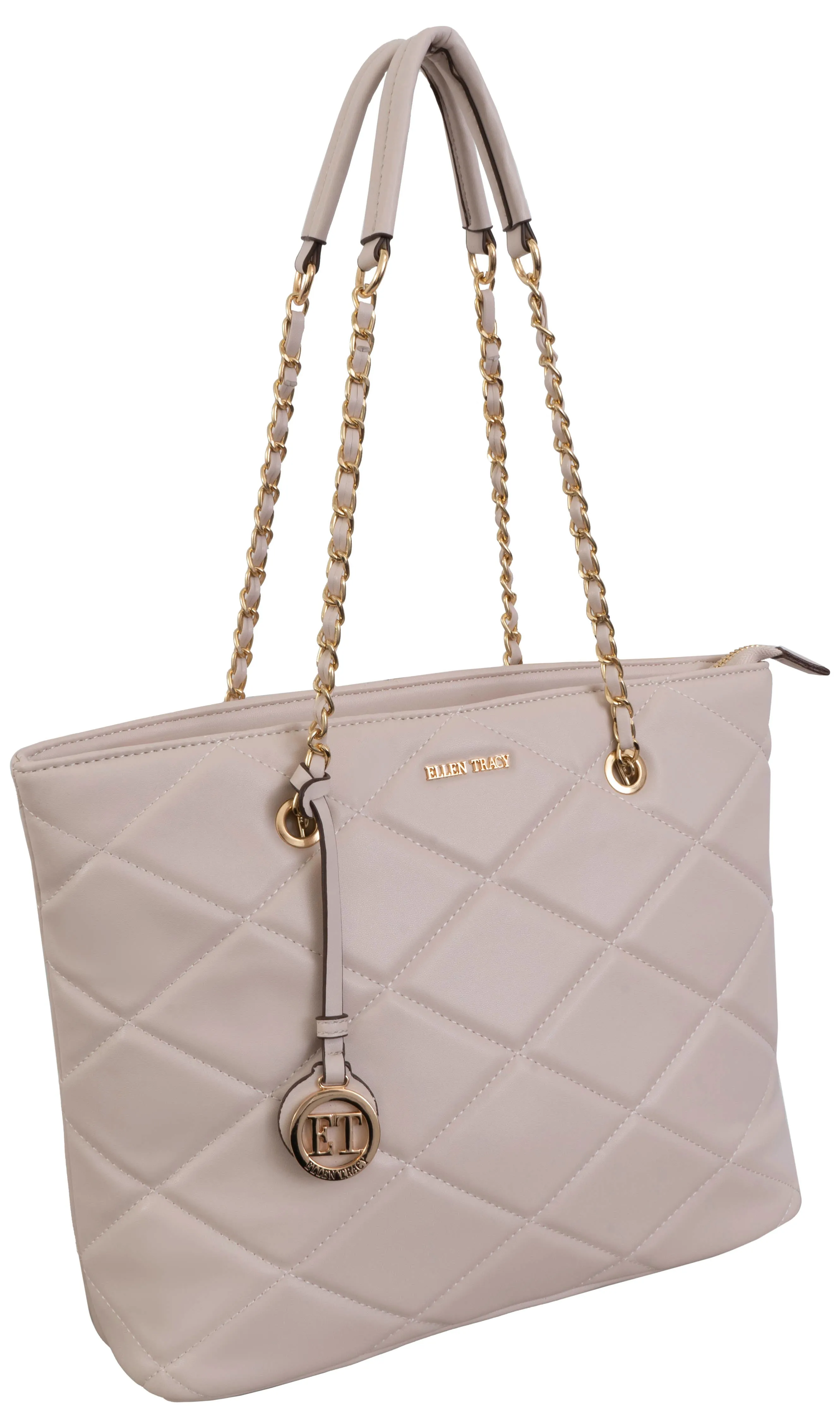 Ellen Tracy Smooth Diamond Quilted Tote ETH2179-019-IV