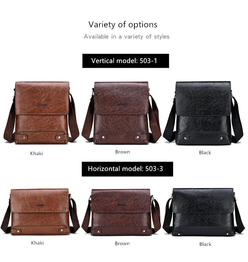 Fashion Male's Crossbody Bag Casual Business PU Leather Men's Messenger Bag Vintage Men Bags Zipper Shoulder Clutch