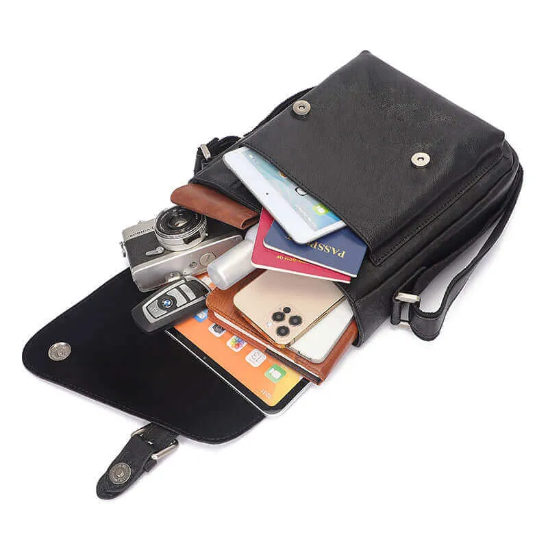 Genuine Leather Shoulder & Crossbody Bag – Versatile for Men