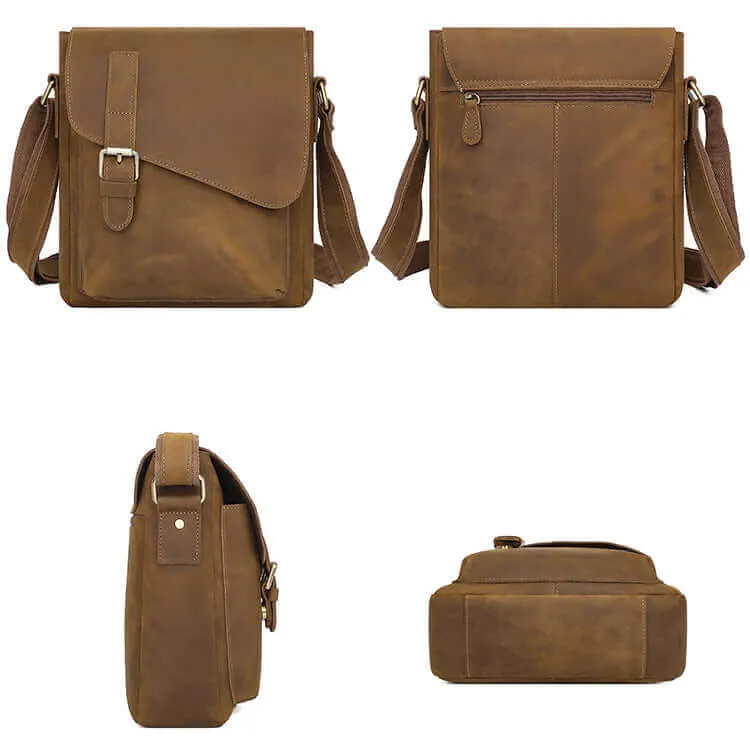 Genuine Leather Shoulder & Crossbody Bag – Versatile for Men